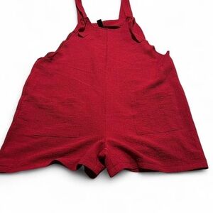 SHEIN Cherry Red Sleeveless Romper Playful Cute Casual Lightweight